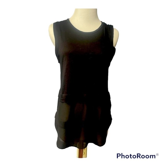 MICHAEL Michael Kors black sheer wide strap tank top blouse size S small - Picture 1 of 7